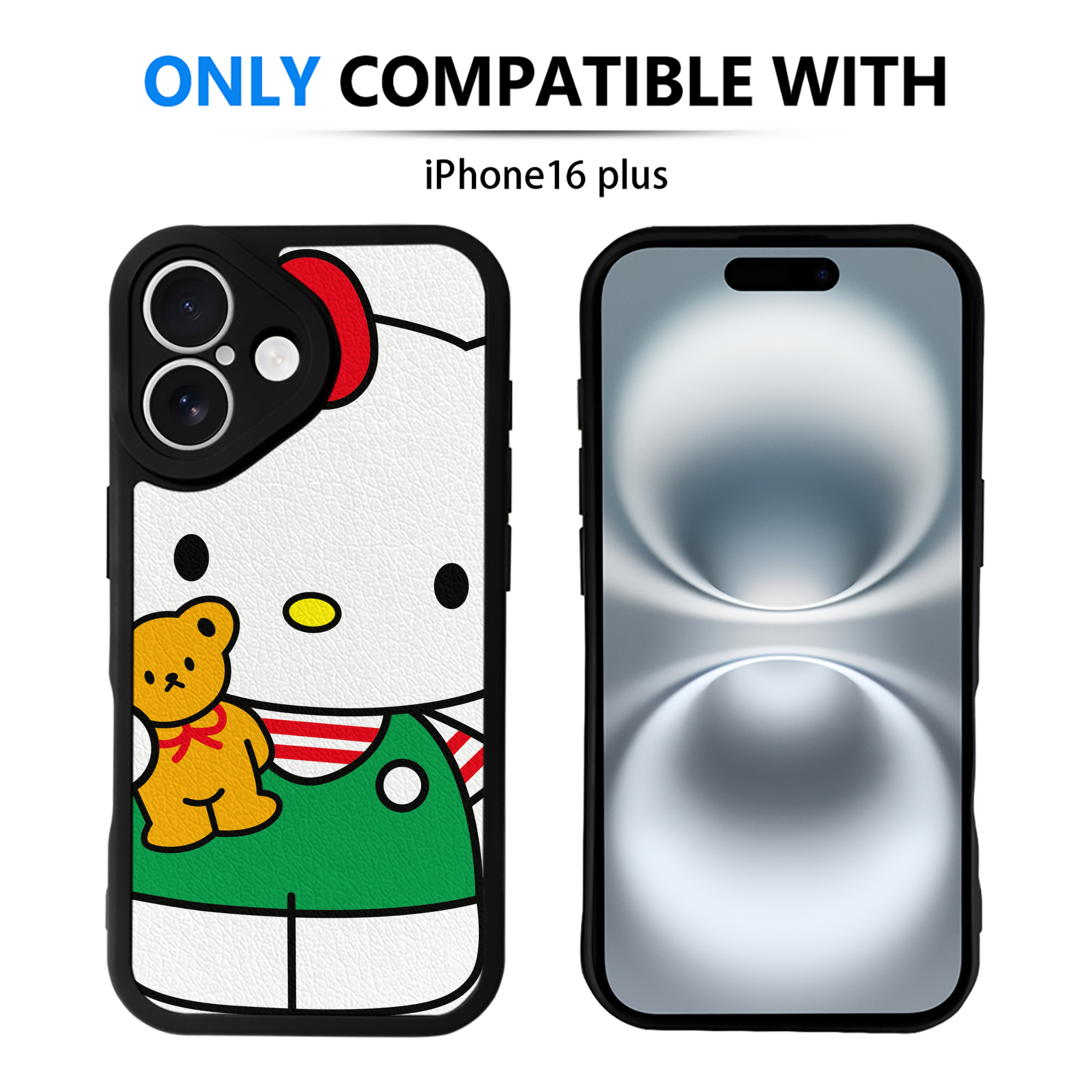 （画像用） Hello Kitty ハローキティ 【iPhone 16シリーズ対応】シリコンスマホケース（レザー調） 材質：シリコン